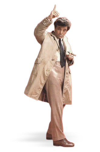 Columbo standing thoughtfully